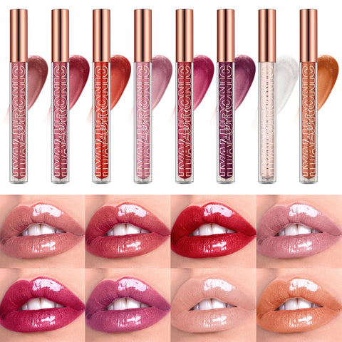 Hyaluronic Acid Lip Gloss - 8-Color Shimmering Lip Tint