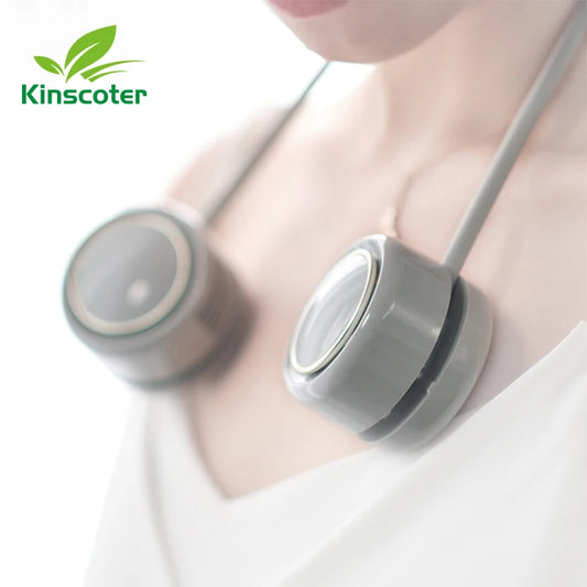 Kinscoter Mini Neck Fan - Portable USB Rechargeable 1600mAh Cooling Neck Fan for Outdoor Activities