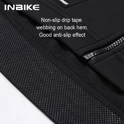 INBIKE Men's Winter Cycling Jacket - Windproof Softshell Thermal Bike Clothing