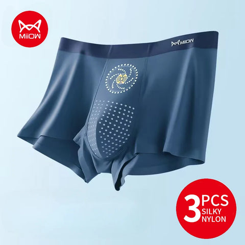 MiiOW 3-delige Ice Silk herenondergoedboxershorts 