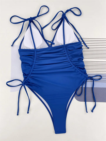 Para Praia Tie One Piece Badpak 2025 - Sexy Hoge Taille Monokini voor Vrouwen