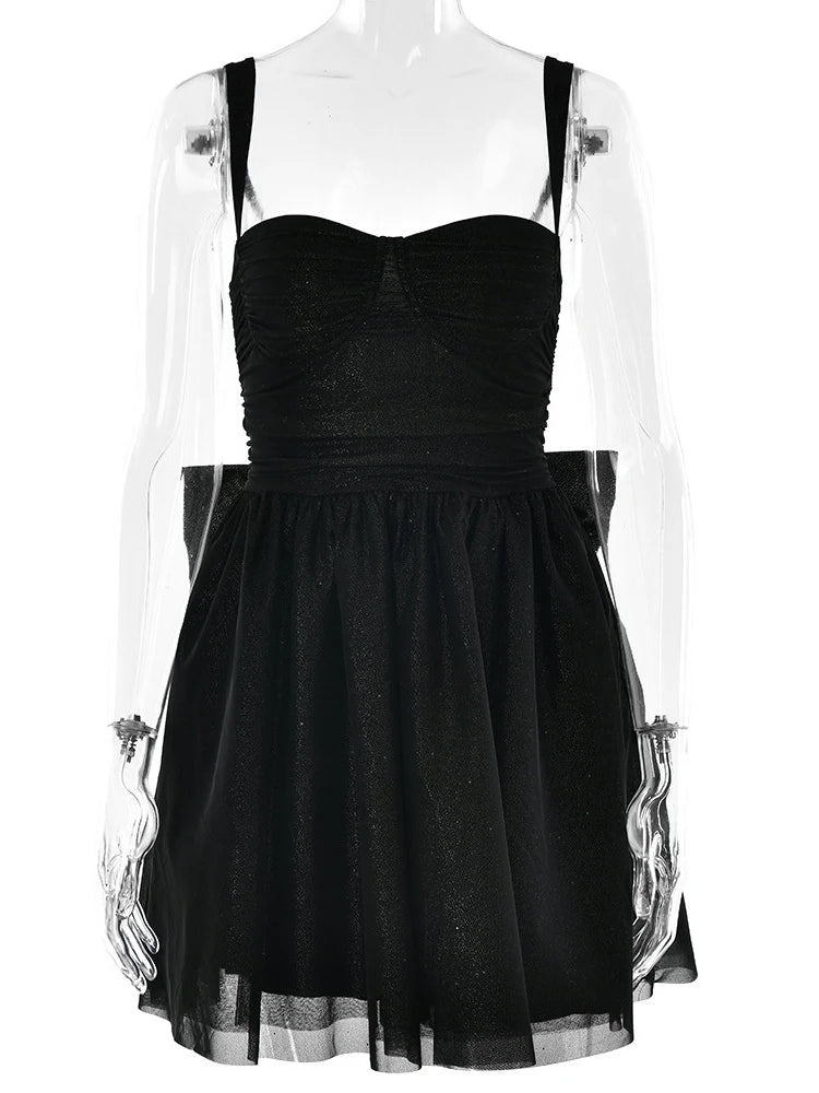 Fantoye Glitter Bright Silk Sparkling Bow Women Dress - Elegant Apricot Mini Dress for Spring Parties