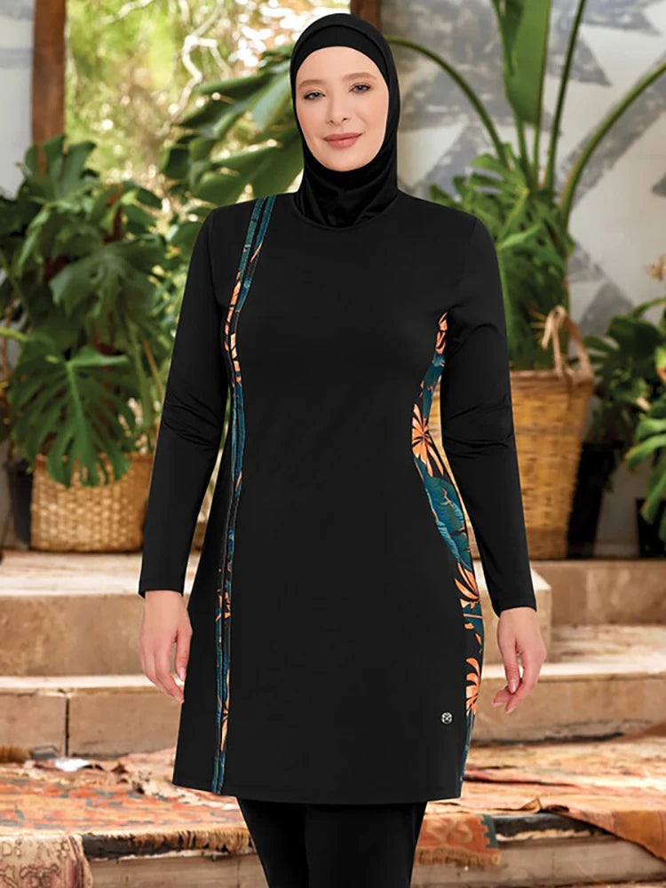 3-Piece Sporty Modest Burkini Swim Set (No Built-in Bra)