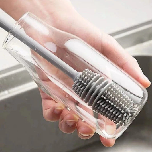 Silicone Cup Brush for Bottle and Glass Cleaning – Long Handle Kitchen Tool