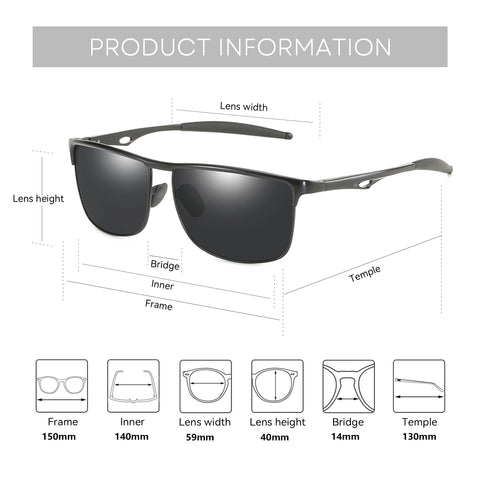 ZENOTTIC Aluminium Gepolariseerde Zonnebril – UV400 Unisex Zonnebrillen voor Vissen, Wandelen en Golfen
