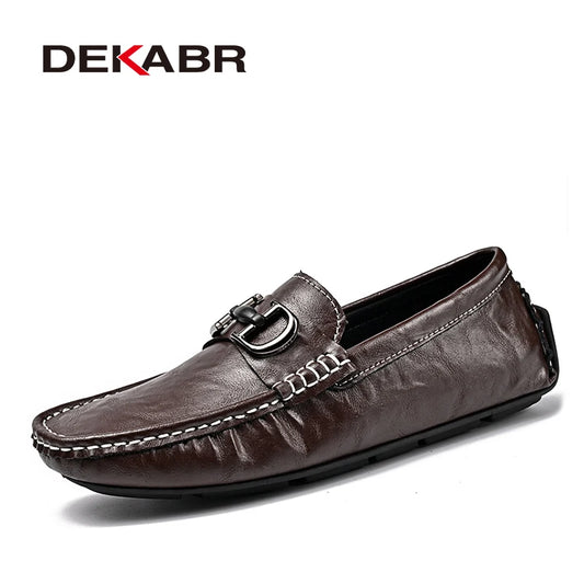 DEKABR Herren-Loafer, lässig, aus echtem Leder 