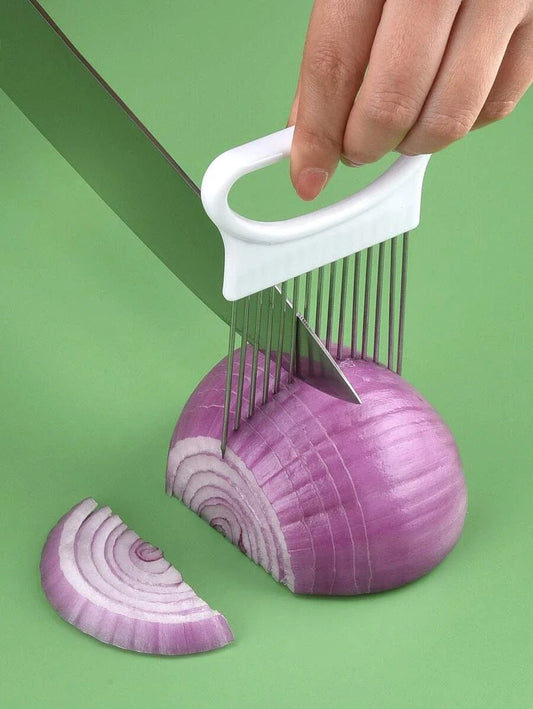 Snijd moeiteloos uien met de kleurrijke uiensnijder van roestvrij staal