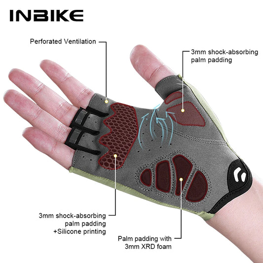 INBIKE New Cycling Gloves with Reflective Strips and Breathable Mesh for Mountain and Road Biking