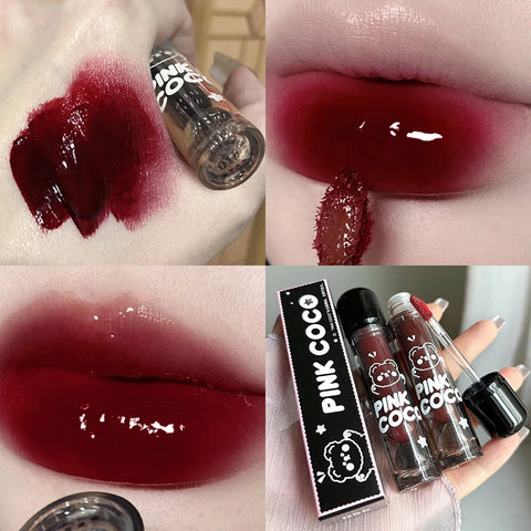 Punk Juice Red Lipgloss - Waterproof Black Mirror Glass Lip Glaze