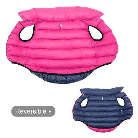 Soft Winter Dog Jacket - Reversible Waterproof Vest for All Dog Sizes