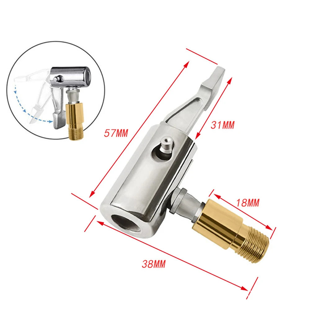 Portable Inflatable Pump for Car Tire - Air Chuck Compressor with Barb Connector