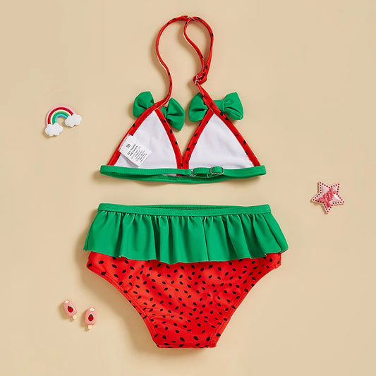 Tregren 0-24M Baby Girl Watermelon Bikini Swimsuit
