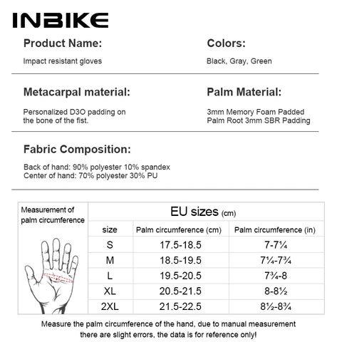 INBIKE MTB-fietshandschoenen - Hoge elasticiteit, volledige vinger, touchscreen, fietsaccessoires