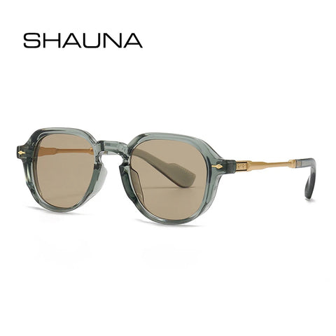 SHAUNA Retro Oval Rivet Zonnebril – Gradient UV400 Dameszonnebril