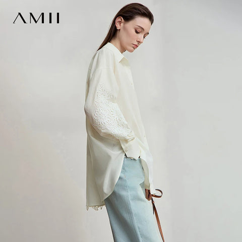 AMII 2025 New Arrival Autumn Office Lady Shirt