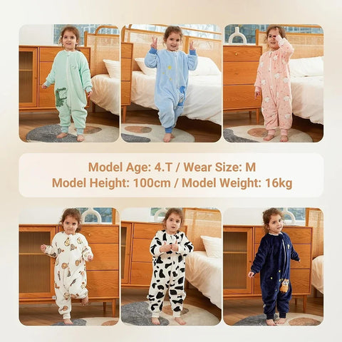 MICHLEY Cartoon Flannel Baby Sleeping Bag Sack
