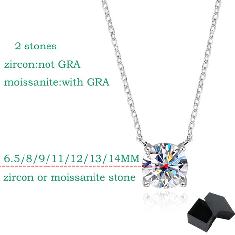 Smyoue Witgouden Moissanite Ketting voor Dames