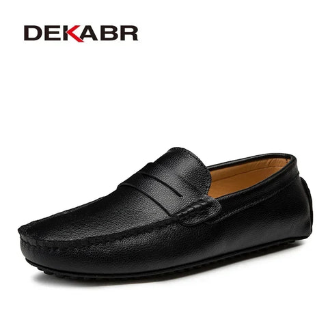 DEKABR Grote maten heren loafers - Echte leren modieuze bootschoenen