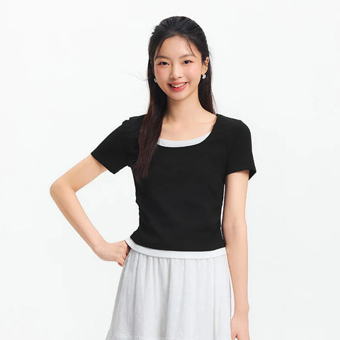 Semir dames cropped T-shirt met korte mouwen