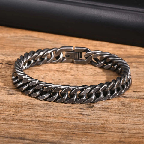 Vintage Byzantine Chain Bracelet for Men and Boys - Stainless Steel Retro Wristband