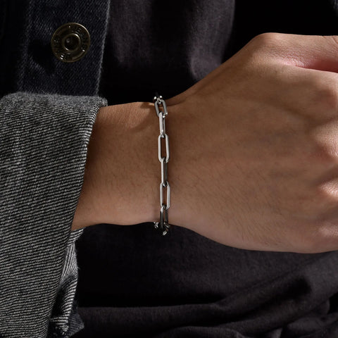 5mm Paperclip Chain Bracelets for Men and Women - Waterproof Stainless Steel Links Wristband