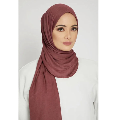Soft Modal Cotton Jersey Hijab Scarf - Long Muslim Scarf for Women