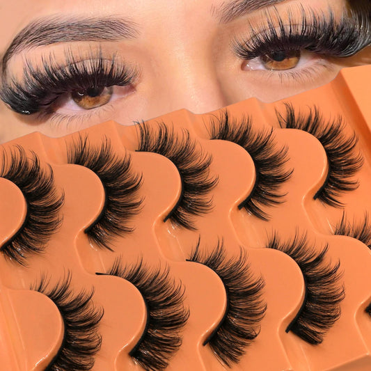 GROINNEYA 5 Pairs Fluffy Eyelashes