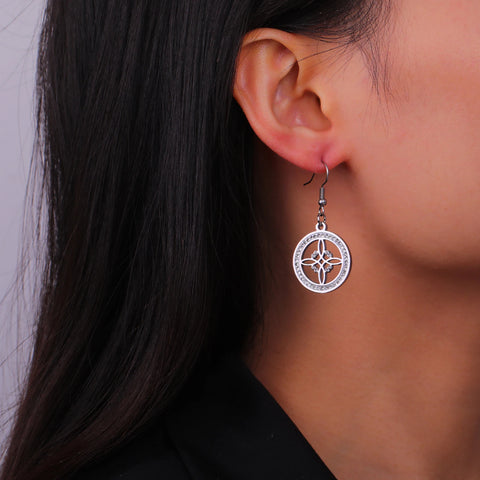 Skyrim Witch Knot Drop Earrings - Stainless Steel Amulet with Clear Zircon Pendant | Unique Witchcraft Jewelry for Valentine’s Day
