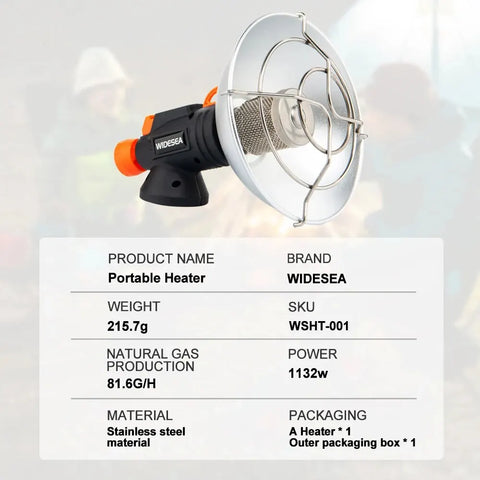 Widesea Portable Camping Heater - Stainless Steel Winter Outdoor Stove