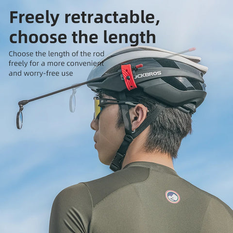 ROCKBROS 360° Rotatable Bicycle Helmet Rearview Mirror - Flexible Safety Riding Accessory