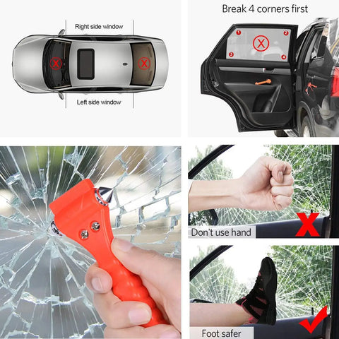 Autoveiligheidshamer - Twee-in-één reddingshamer en ruitenbreker 