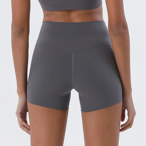 SOISOU Dames Nylon Gym Shorts met Hoge Taille