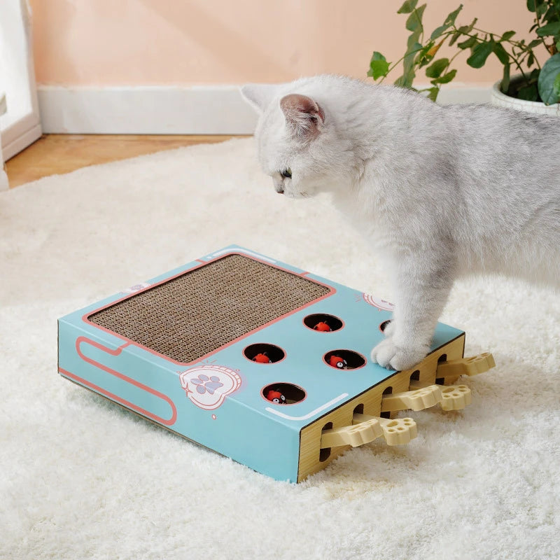 Interactive Whack-a-Mole Cat Scratching Board - Fun and Functional Cat Toy