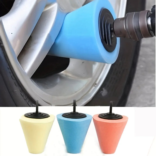 Car Hub Polishing Sponge Grinding Head - Conical Sponge Wheel for Metal & Plastic