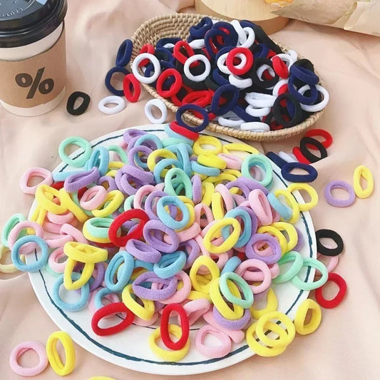 50Pcs Colorful Nylon Elastic Hair Ties for Girls - Fashion Ponytail Holders