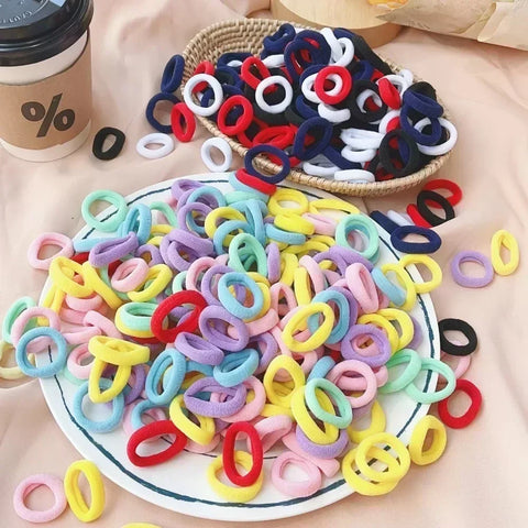 50Pcs Colorful Nylon Elastic Hair Ties for Girls - Fashion Ponytail Holders