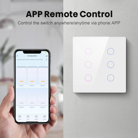 AVATTO Tuya WiFi 4x4 Wand Smart Switch - Brazilië Standaard