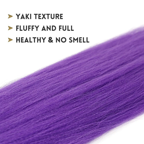 Long Purple Braiding Hair - Pre-Stretched Synthetic Extensions for Stunning Styles