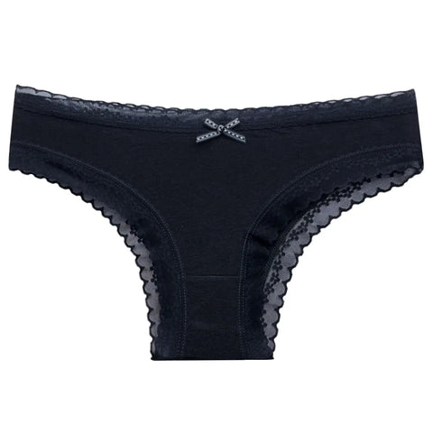 5 Pcs Women Cotton Lace Briefs - Sexy Low Waist Underwear M-XL