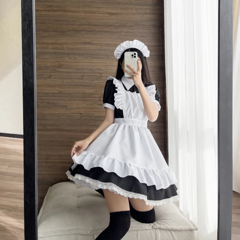 Gothic Lolita Anime Maid Cosplay Costume for Women