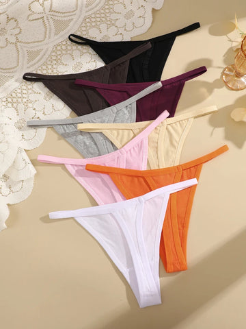 4 stuks katoenen strings voor dames - Sexy ondergoed met dunne taille
