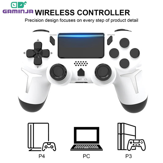 GAMINJA Wireless Gamepad with 6-axis Gyroscope for PS4/PS3