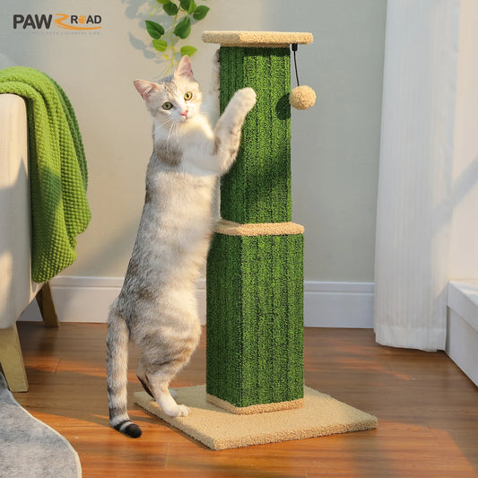 Large Cat Scratching Post for Indoor Cats - Ultimate Scratch Post with Sisal and Dangling Ball