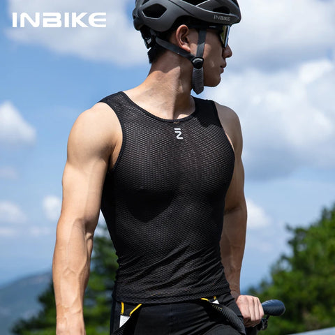 INBIKE Men's Sleeveless Cycling Base Layer - Quick Dry Bicycle Undershirts Vest for Road & MTB