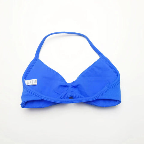 NCLAGEN Strappy Bra Gym Top for Women – High Support Seamless Halter Sports Bra with Pads