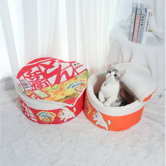 Noodle-Shaped Fleece-Lined Pet Bed - Cozy & Versatile Four Seasons Universal Cat and Dog Nest