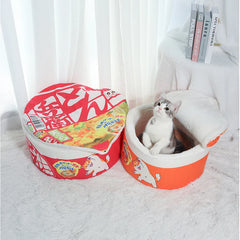 Noodle-Shaped Fleece-Lined Pet Bed - Cozy & Versatile Four Seasons Universal Cat and Dog Nest