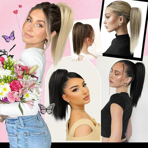 Synthetic 16Inch Claw Clip Ponytail Hair Extensions