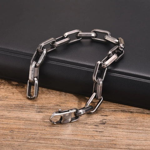Vintage Byzantine Chain Bracelet for Men and Boys - Stainless Steel Retro Wristband