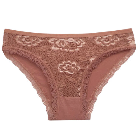 5 PCS/Set New Arrival Sexy Low-rise Underwear - Soft Lace Transparent Cotton Briefs for Women
